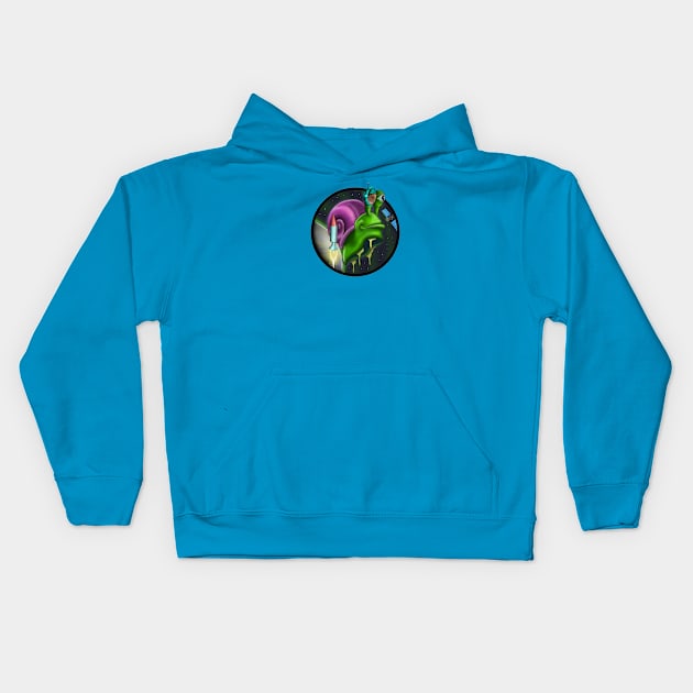 Rocket Snail (It's gonna be a long, long time) Kids Hoodie by Wicked Ink